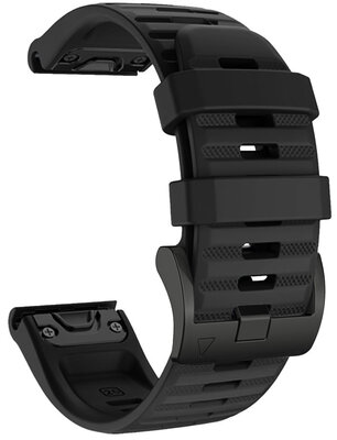 Curea de silicon Ricardo 26mm (pro Garmin Fenix 8/7X/6X (51mm), Tactix aj.), culoarea neagră V2, QuickFit