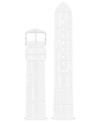 curea din piele Hirsch Louisianalook L 03427000-2, alb, piele de vițel, lungime L, Quick Release