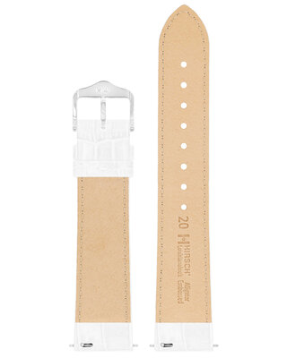 curea din piele Hirsch Louisianalook L 03427000-2, alb, piele de vițel, lungime L, Quick Release