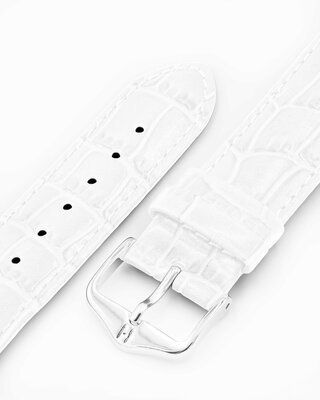 curea din piele Hirsch Louisianalook L 03427000-2, alb, piele de vițel, lungime L, Quick Release