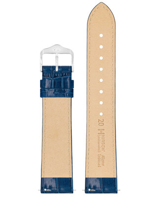 curea din piele Hirsch Louisianalook L 03427080-2, albastru, piele de vițel, lungime L, Quick Release