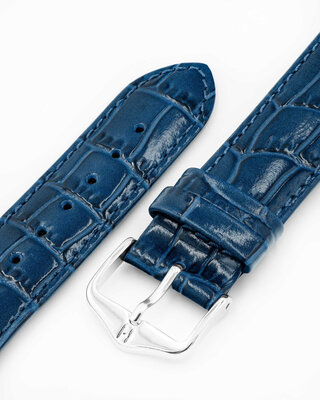 curea din piele Hirsch Louisianalook L 03427080-2, albastru, piele de vițel, lungime L, Quick Release