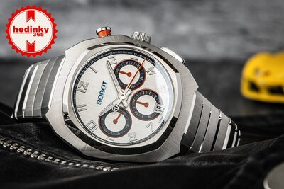 Robot Robotic One Silver 2501ST01 Automatic Chronograph (+ curea de rezervă)