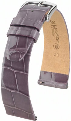 Curea din piele Hirsch Prestige 02207112-2, culoarea violet, piele de aligator, Quick Release