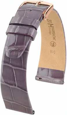 Curea din piele Hirsch Prestige 02207112-7, culoarea violet, piele de aligator, Quick Release