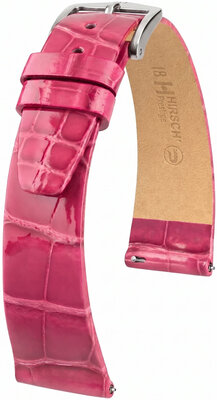 Curea din piele Hirsch Prestige 02207124-2, culoarea roz, piele de aligator, Quick Release