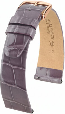 curea din piele Hirsch Prestige L 02207012-7, mov, piele de aligator, lungime L, Quick Release