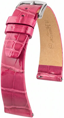 Curea din piele Hirsch Prestige L 02207024-2, roz, piele de aligator, lungime L, Quick Release