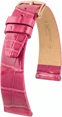 Curea din piele Hirsch Prestige L 02207024-7, roz, piele de aligator, lungime L, Quick Release