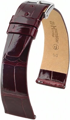 Curea din piele Hirsch Prestige L 02207060-2, roșu, piele de aligator, lungime L, Quick Release