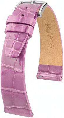 Curea din piele Hirsch Prestige L 02207087-2, mov, piele de aligator, lungime L, Quick Release