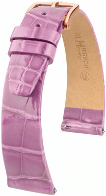 Curea din piele Hirsch Prestige L 02207087-7, mov, piele de aligator, lungime L, Quick Release