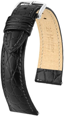 curea din piele Hirsch Aristocrat L 03829050-2, negru, piele de vițel, lungime L, Quick Release
