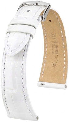 curea din piele Hirsch London L 04207009-2, alb, piele de aligator, lungime L, Quick Release