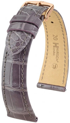Curea din piele Hirsch London L 04207012-7, mov, piele de aligator, lungime L, Quick Release