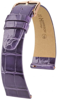 Curea din piele Hirsch Prestige 02207184-7, culoarea violet, piele de aligator, Quick Release