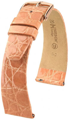 Curea din piele Hirsch Prestige 02208122-7, culoarea portocaliu, piele de crocodil, Quick Release