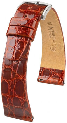 Curea din piele Hirsch Prestige 02208170-2, culoarea maro, piele de crocodil, Quick Release