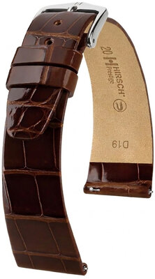 Curea din piele Hirsch Prestige 02307110-2, culoarea maro, piele de aligator, Quick Release