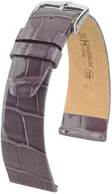 Curea din piele Hirsch Prestige 02307112-2, culoarea violet, piele de aligator, Quick Release