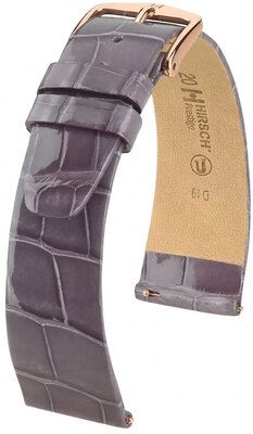Curea din piele Hirsch Prestige 02307112-7, culoarea violet, piele de aligator, Quick Release
