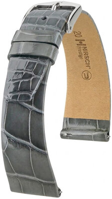 Curea din piele Hirsch Prestige 02307130-2, culoarea gri, piele de aligator, Quick Release