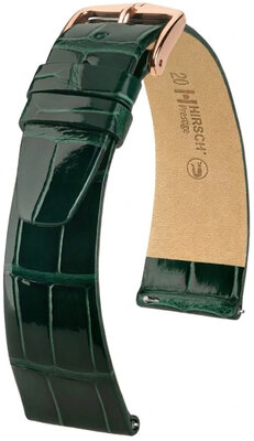 Curea din piele Hirsch Prestige 02307141-7, culoarea verde, piele de aligator, Quick Release
