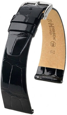 Curea din piele Hirsch Prestige 02307150-2, culoarea neagră, piele de aligator, Quick Release
