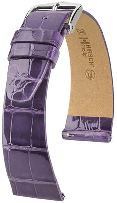 Curea din piele Hirsch Prestige 02307184-2, culoarea violet, piele de aligator, Quick Release