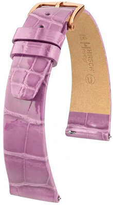 Curea din piele Hirsch Prestige 02307187-7, culoarea violet, piele de aligator, Quick Release