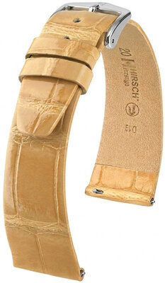 Curea din piele Hirsch Prestige 02307190-2, culoarea bej, piele de aligator, Quick Release