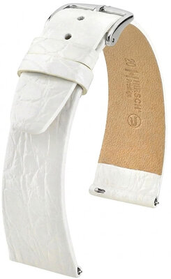 Curea din piele Hirsch Prestige 02308100-2, culoarea albă, piele de crocodil, Quick Release