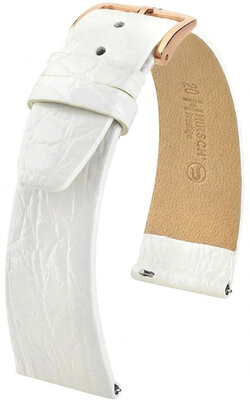 Curea din piele Hirsch Prestige 02308100-7, culoarea albă, piele de crocodil, Quick Release