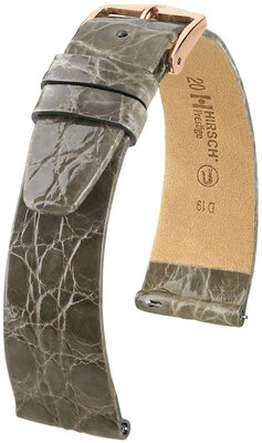 Curea din piele Hirsch Prestige 02308130-7, culoarea gri, piele de crocodil, Quick Release