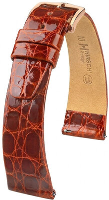 Curea din piele Hirsch Prestige 02308170-7, culoarea maro, piele de crocodil, Quick Release