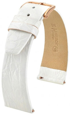 Curea din piele Hirsch Prestige L 02208000-7, albă, piele de crocodil, lungime L, Quick Release