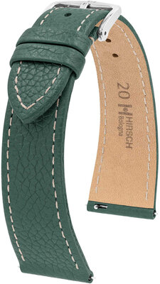 Curea din piele Hirsch Bologna L 01802040-2, verde, piele de vițel, lungime L, Quick Release