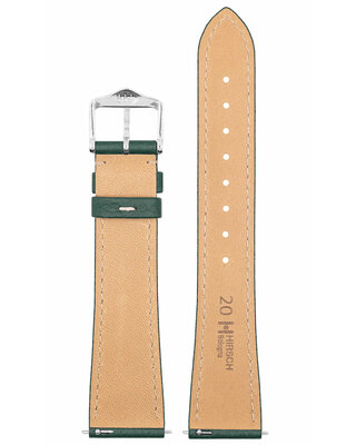 Curea din piele Hirsch Bologna M 01802140-2, verde, piele de vițel, lungime M, Quick Release