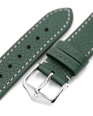 Curea din piele Hirsch Bologna M 01802140-2, verde, piele de vițel, lungime M, Quick Release