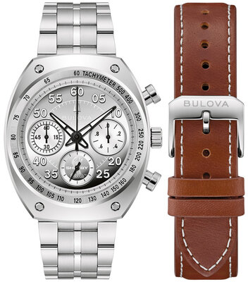 Bulova Archive Series "Shelby" Racer Chronograph Quartz 96K118 Limited Edition 9999pcs (+ curea de rezervă)