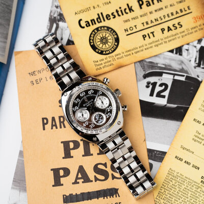 Bulova Archive Series "Shelby" Racer Chronograph Quartz 96K118 Limited Edition 9999pcs (+ curea de rezervă)