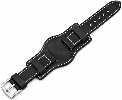 Curea din piele Ricardo Asti premium, Black, Quick Release