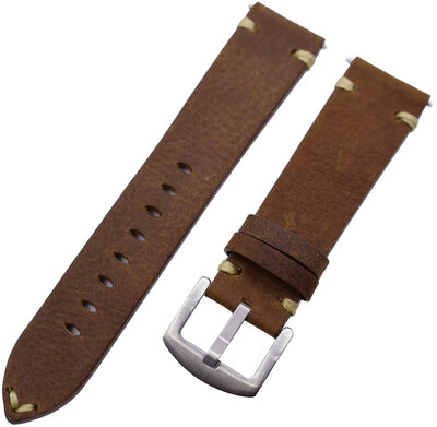 Curea din piele Ricardo Crema premium, Brown, Quick Release