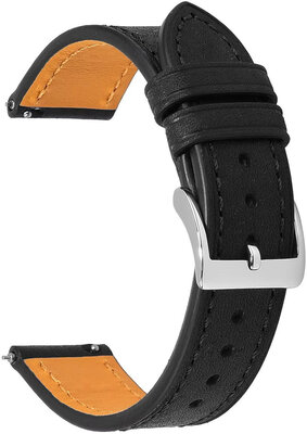 Curea din piele Ricardo Orvieto premium, Black, Quick Release