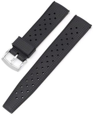 Curea din cauciuc Ricardo Salerno premium 20mm, Black, Quick Release