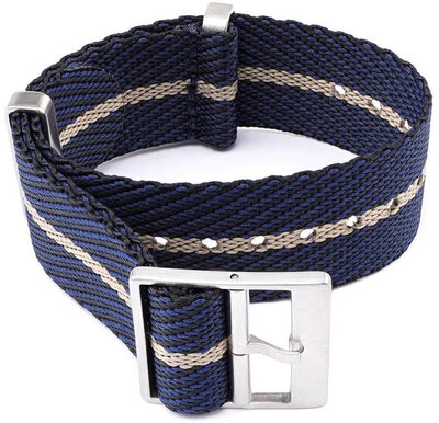 Curea textilă Ricardo Mantova premium, Blue/Beige, NATO