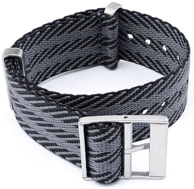 Curea textilă Ricardo Mantova premium, Gray/Black, NATO