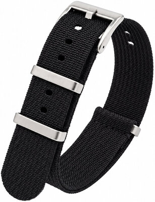 Curea textilă Ricardo Olbia premium, Black, NATO