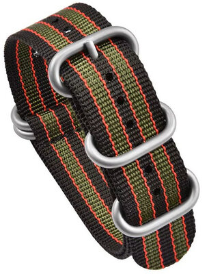 Curea textilă Ricardo Ravenna premium, Green/Black, NATO