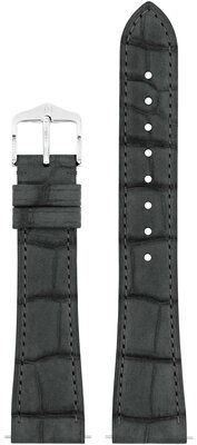 Curea din piele Hirsch London Nubuk L 04277030-2, gri, piele de aligator, lungime L, Quick Release